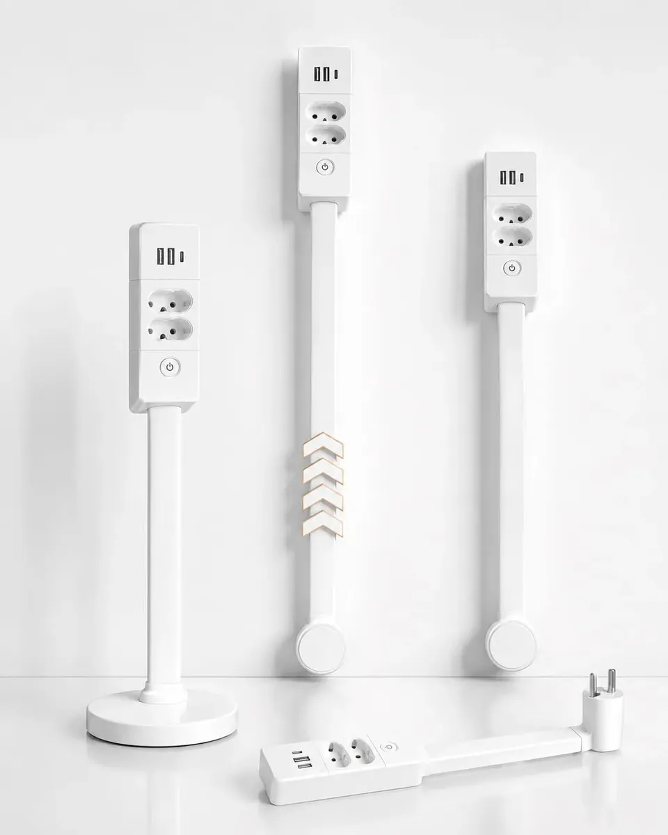 Extensor de Tomada Ajustável Régua de Energia 45cm a 69cm — imagem 3