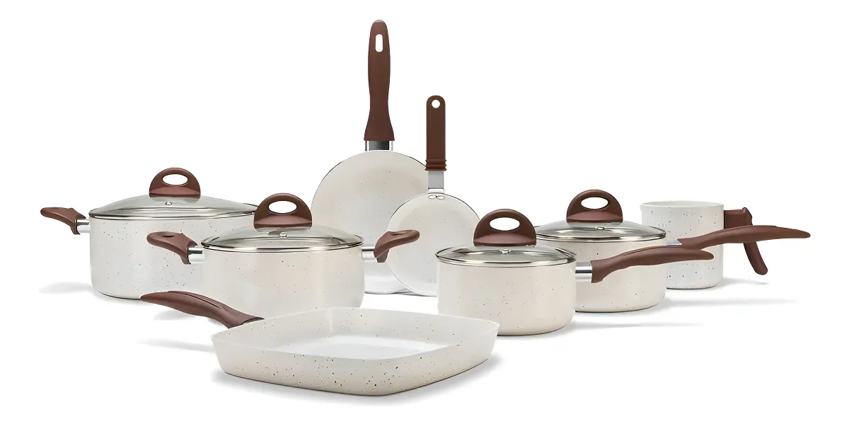 Conjunto de Panelas 8 Peças Ceramic Life Smart Plus Vanilla Brinox
