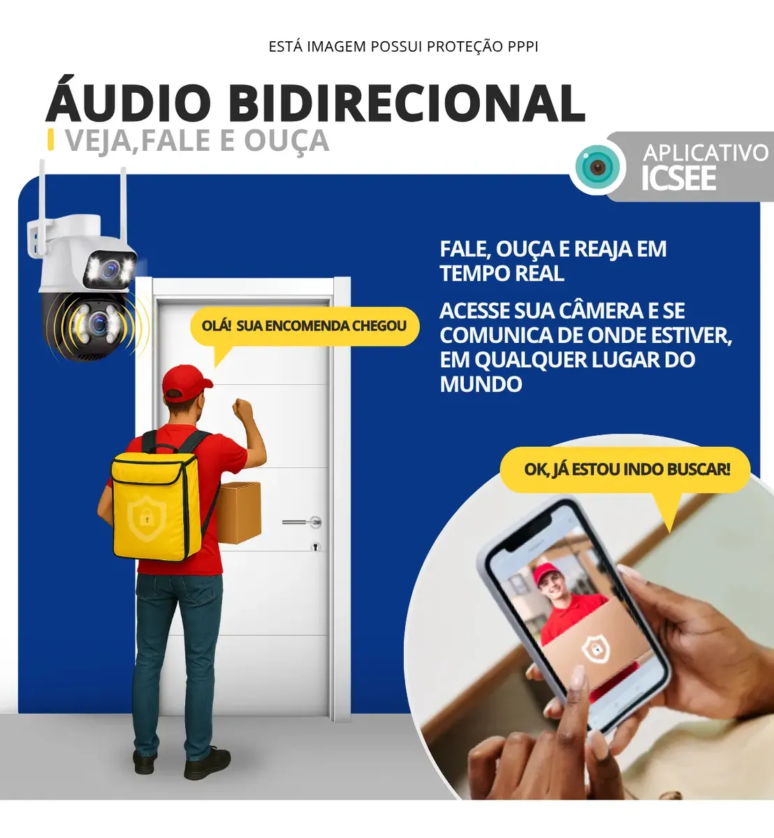 Câmera de Segurança Wi-Fi A28 4K App iCSee — Visão Noturna e Som — imagem 8