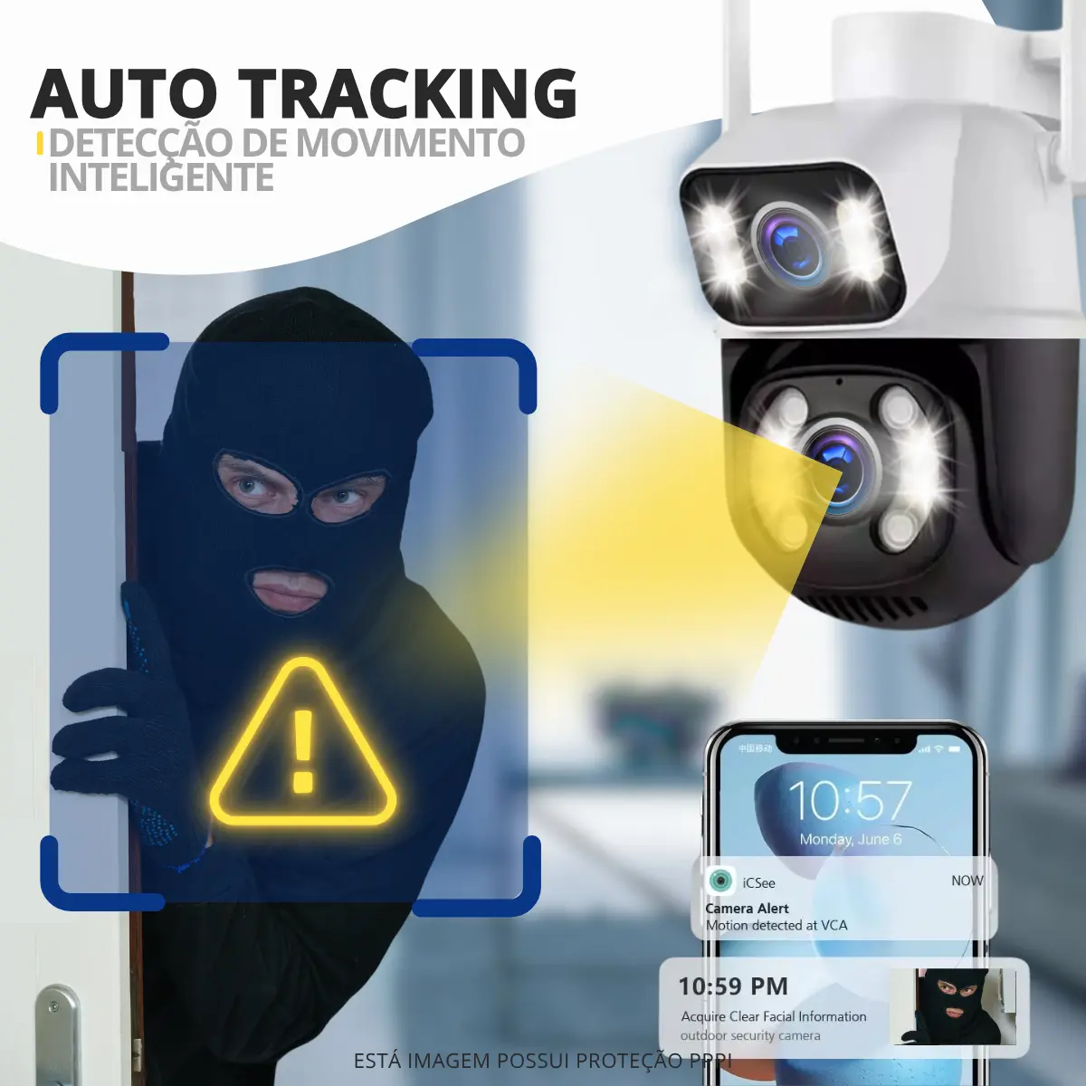 Câmera de Segurança Wi-Fi A28 4K App iCSee — Visão Noturna e Som — imagem 7