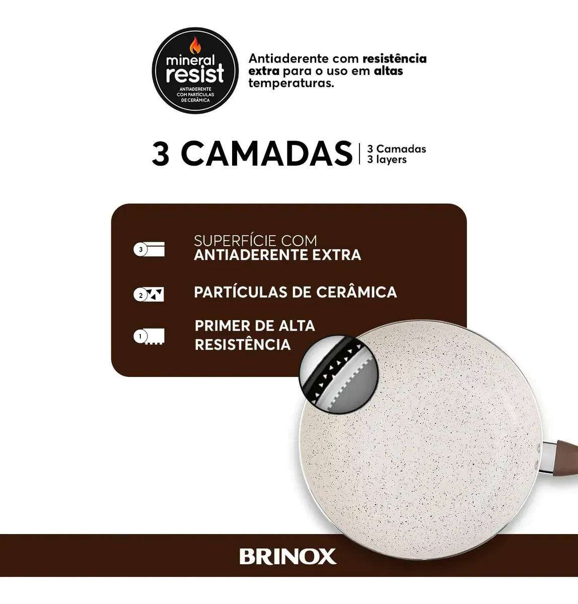 Conjunto de Panelas 8 Peças Ceramic Life Smart Plus Vanilla Brinox — imagem 6
